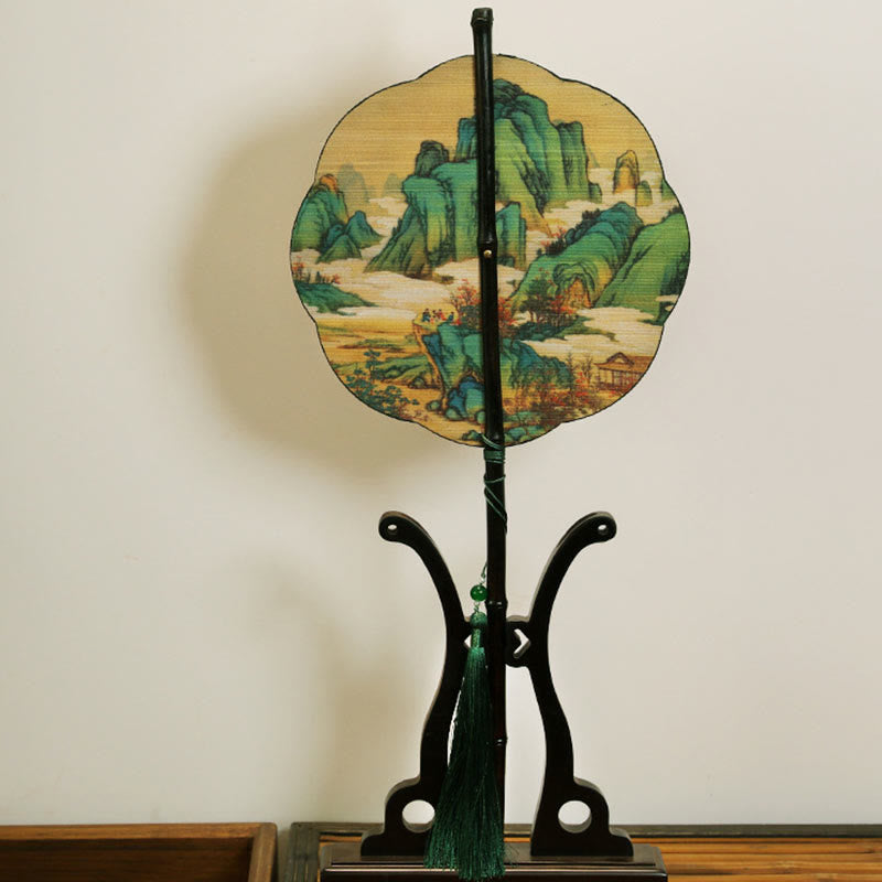 Handmade Bamboo Zen Fan 23cm Curlable with Artful Design