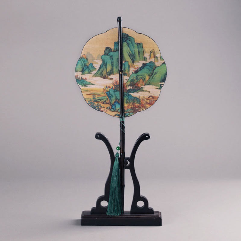 Handmade Bamboo Zen Fan 23cm Curlable with Artful Design