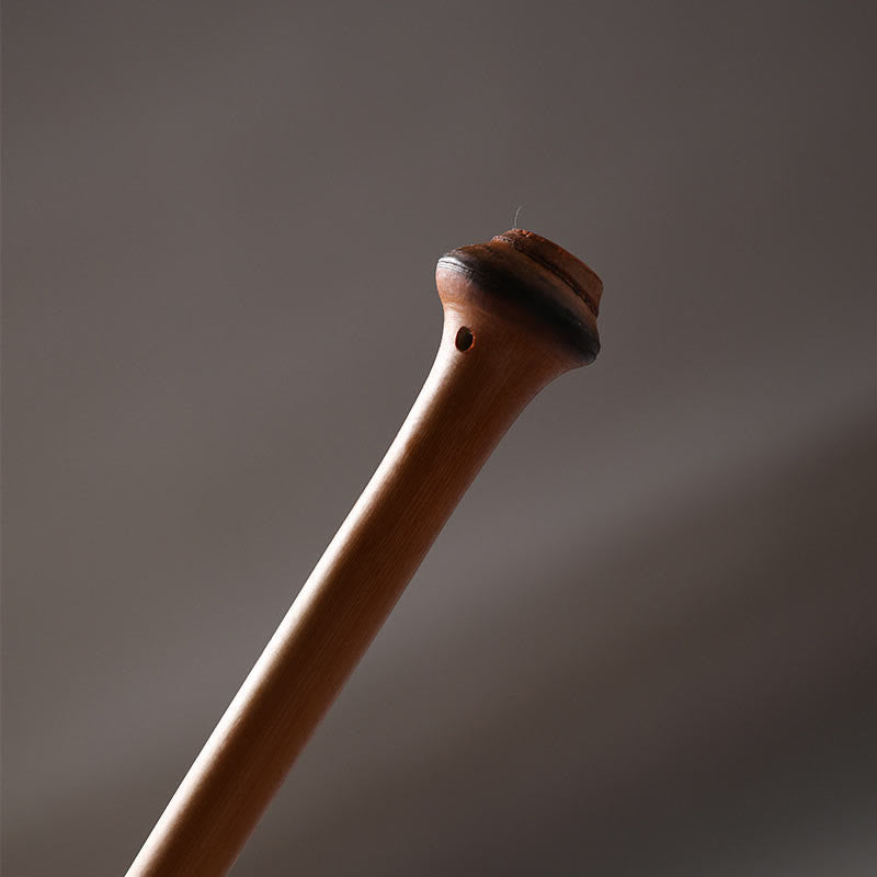 Handmade Bamboo Chinese Folding Fan with Long Handle