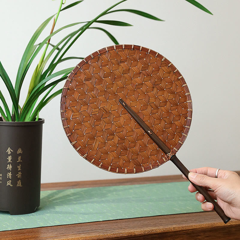 Vintage Chinese Bamboo Hand Fan | Octagonal Shape 41cm