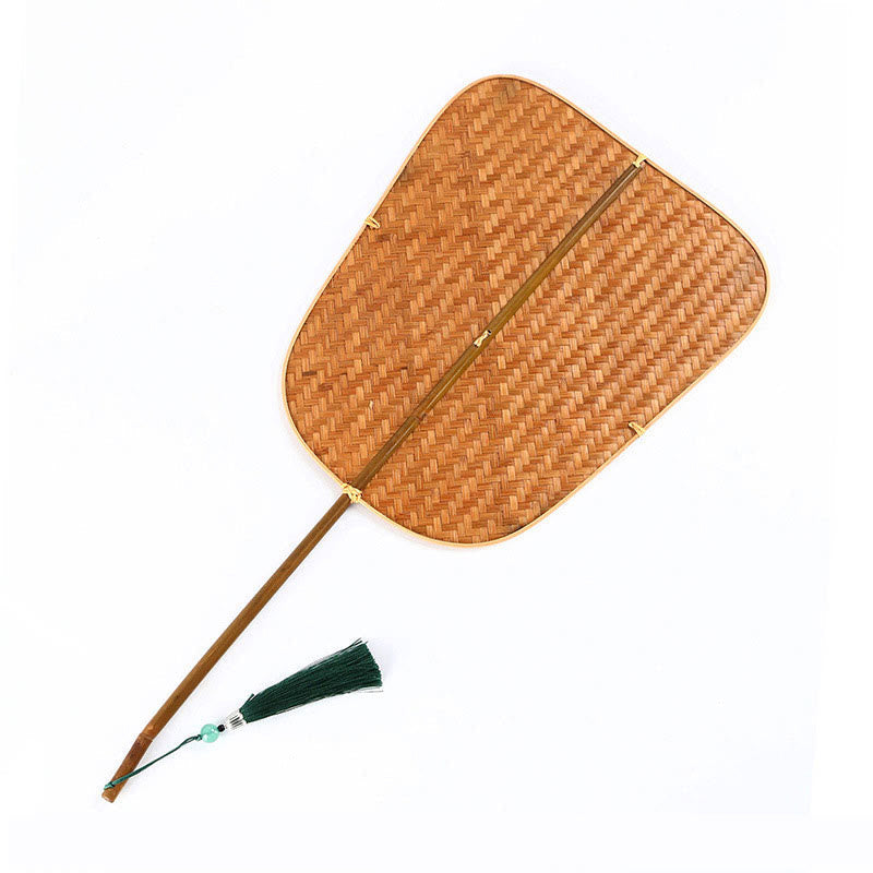 Bamboo Chinese Folding Fan | Oval & Round Shapes 25cm Handle