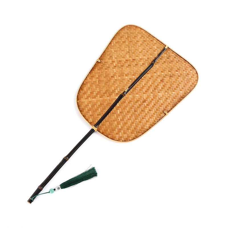 Bamboo Chinese Folding Fan | Oval & Round Shapes 25cm Handle