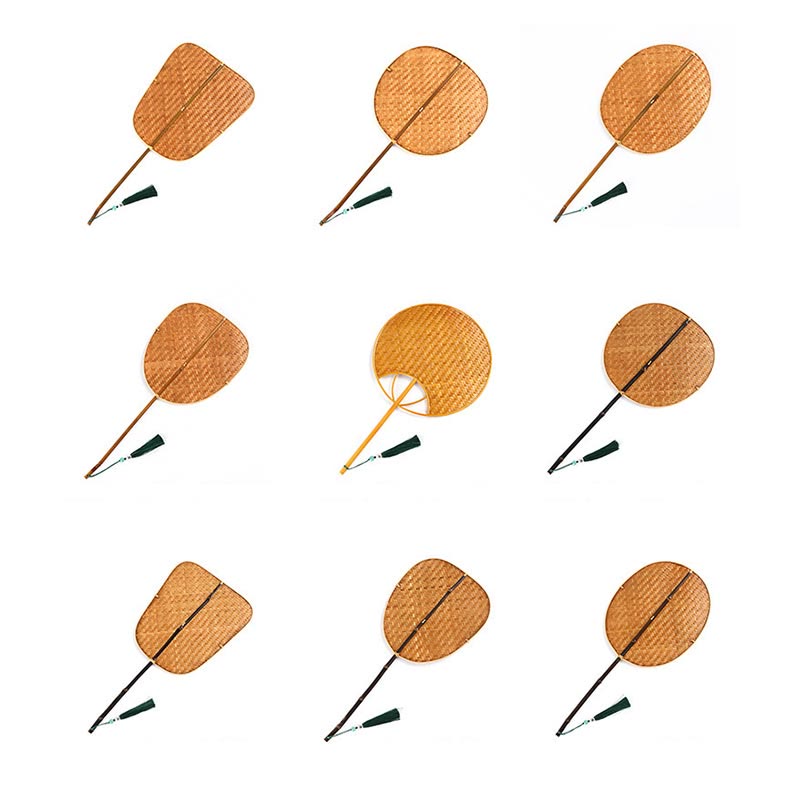 Bamboo Chinese Folding Fan | Oval & Round Shapes 25cm Handle