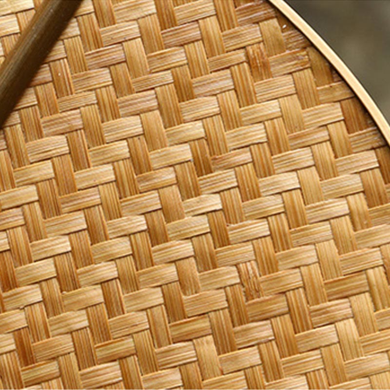 Bamboo Chinese Folding Fan | Oval & Round Shapes 25cm Handle