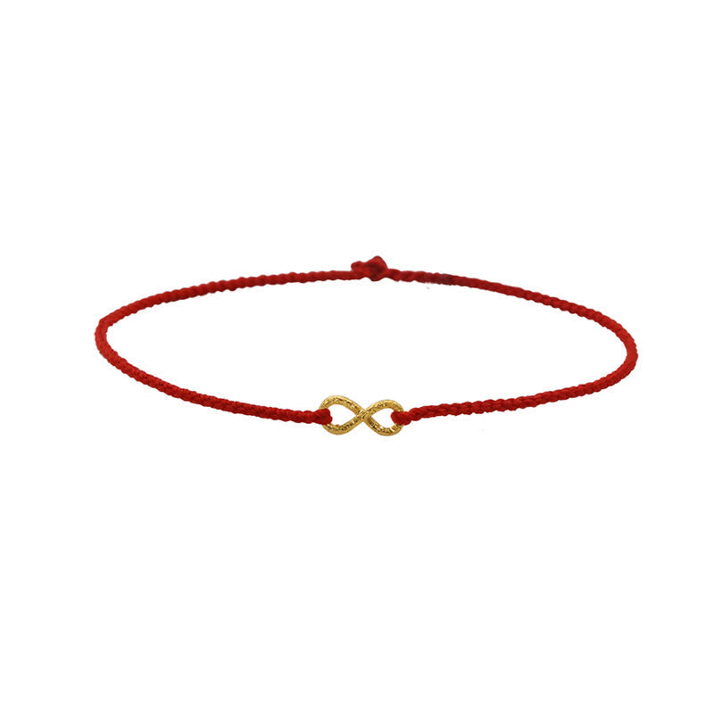 999 Gold Mobius Infinite Love Red String Protection Bracelet