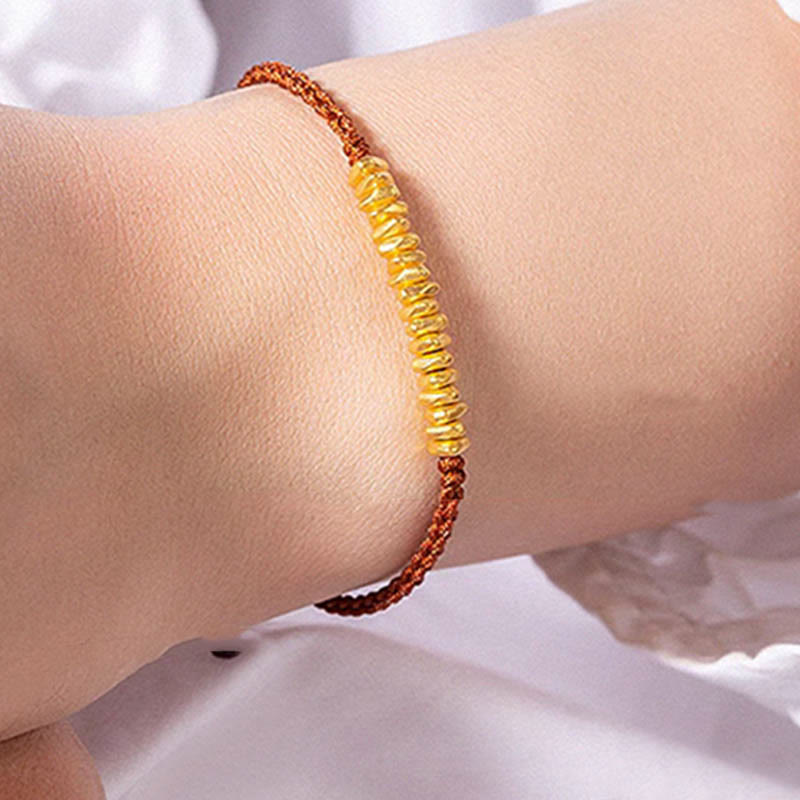 Handmade 999 Gold Protection Red String Braided Bracelet Unisex