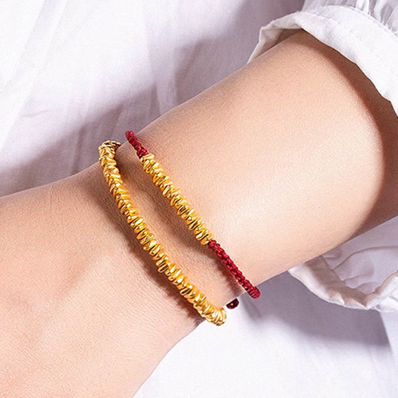 Handmade 999 Gold Protection Red String Braided Bracelet Unisex