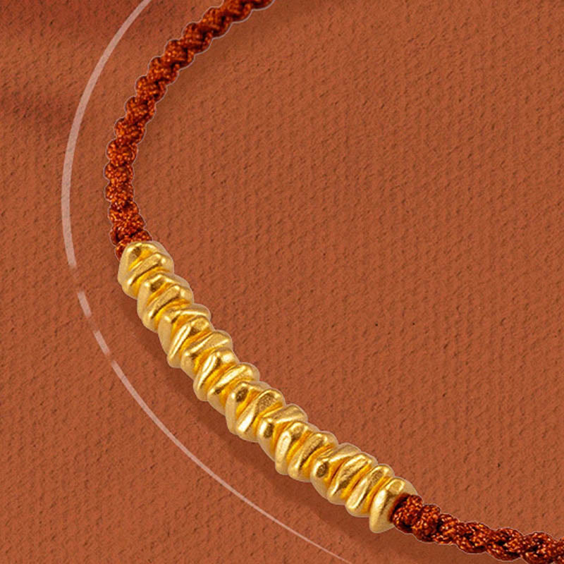 Handmade 999 Gold Protection Red String Braided Bracelet Unisex