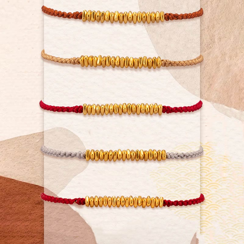 Handmade 999 Gold Protection Red String Braided Bracelet Unisex
