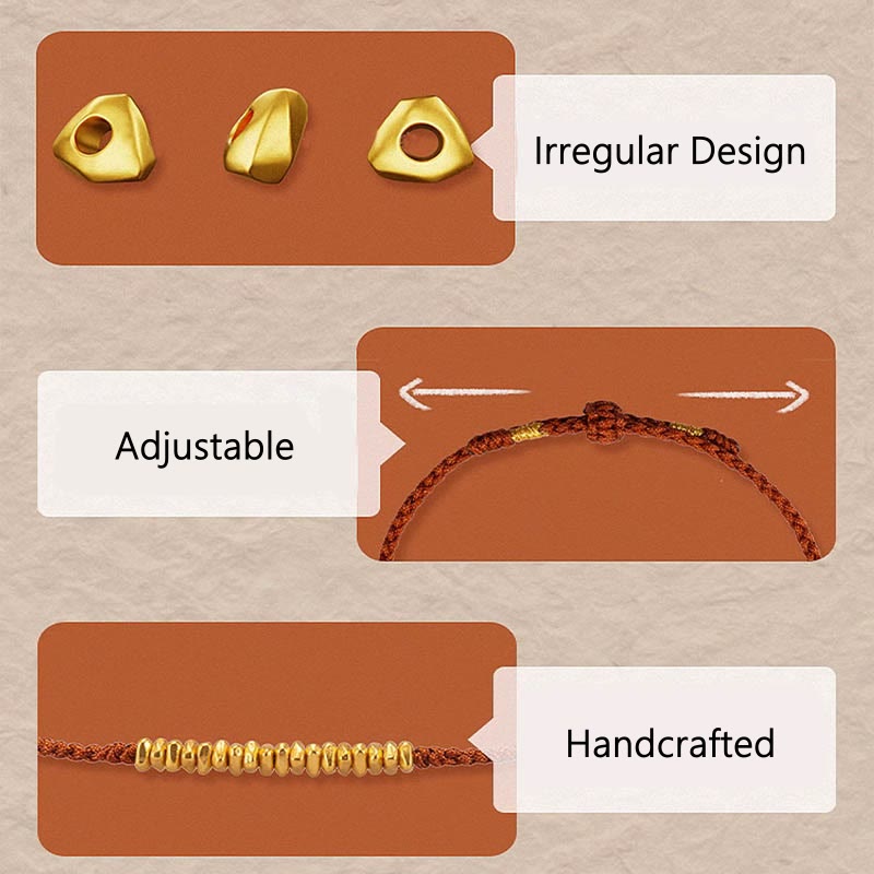 Handmade 999 Gold Protection Red String Braided Bracelet Unisex