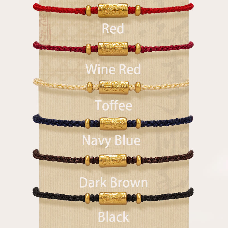 Handmade 999 Gold Red String Bracelet for Strength