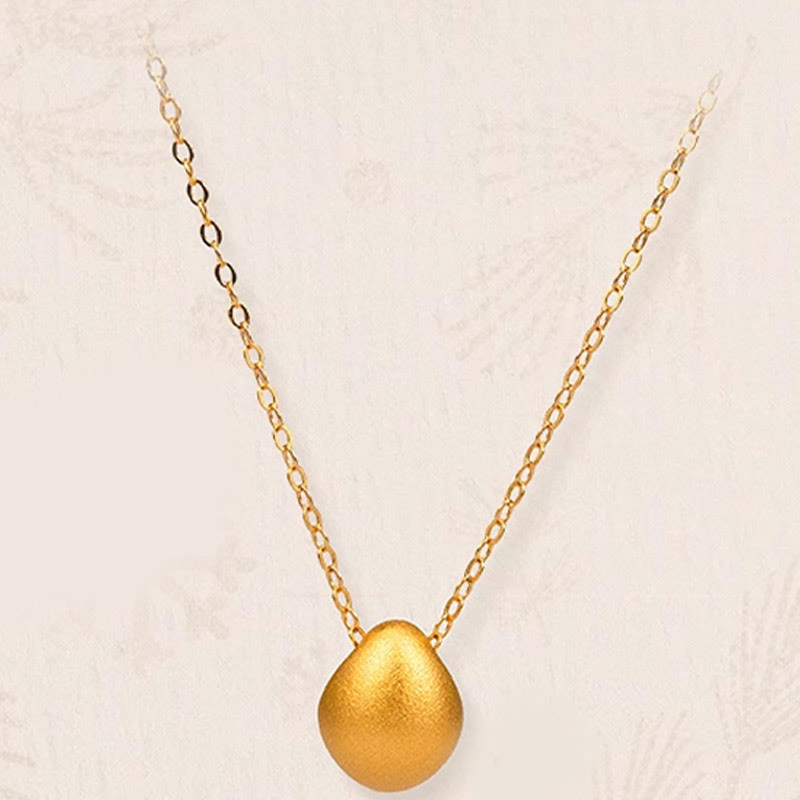 999 Gold Egg Water Drop Blessing Necklace Pendant