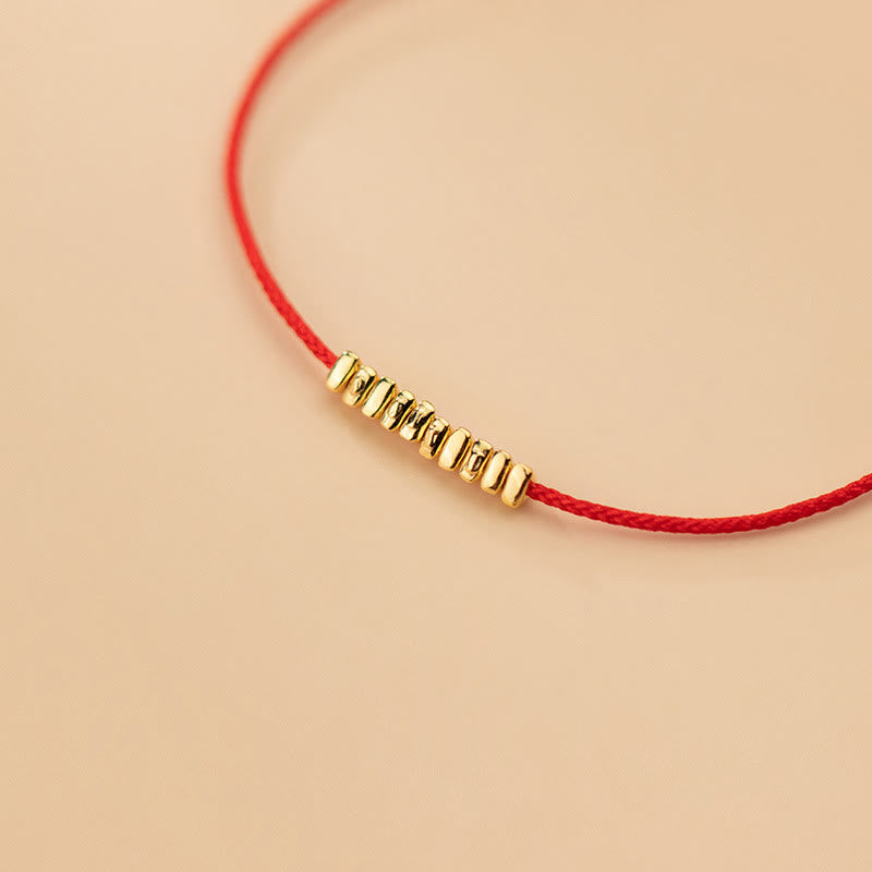 Sterling Silver Red String Bracelet Ultra-Thin Rope Protection