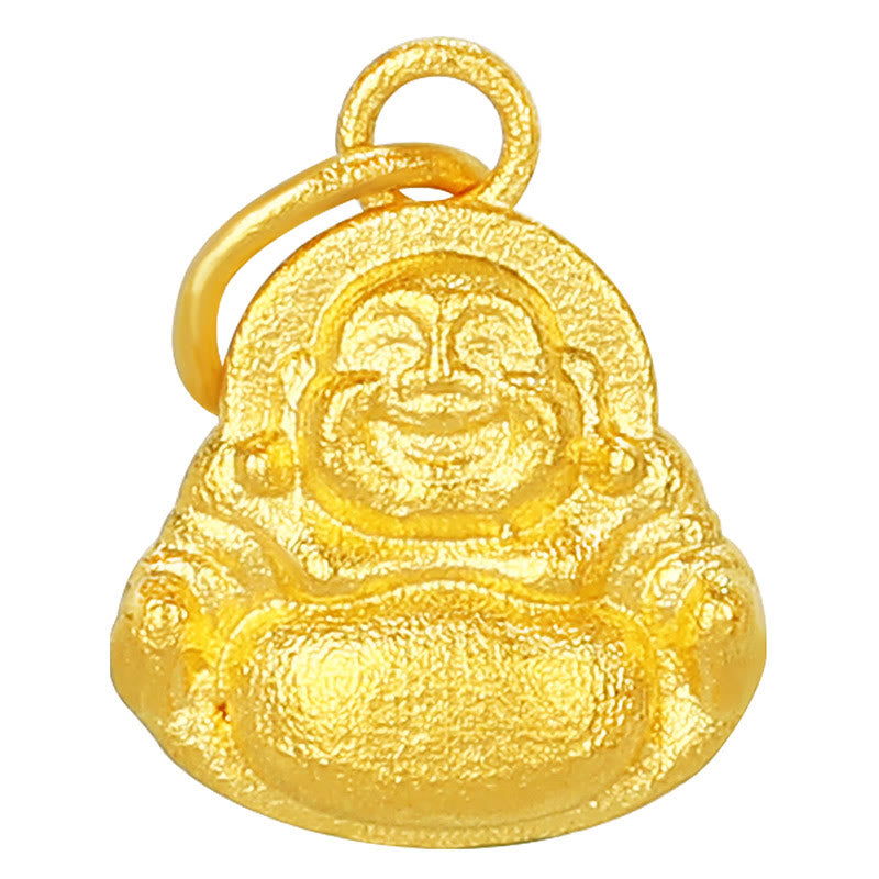 Mini Laughing Buddha 999 Gold Pendant Necklace for Luck & Wealth