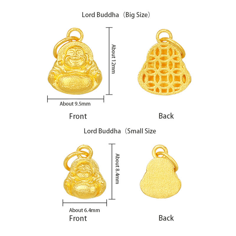 Mini Laughing Buddha 999 Gold Pendant Necklace for Luck & Wealth