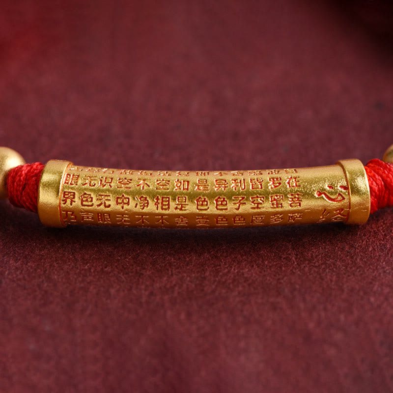 Unisex Heart Sutra Red String Bracelet for Protection & Strength