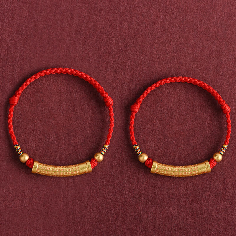 Unisex Heart Sutra Red String Bracelet for Protection & Strength