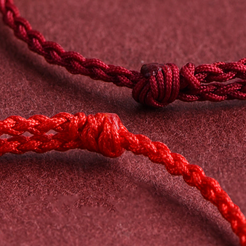 Unisex 999 Gold Red String Peace Buckle Bracelet