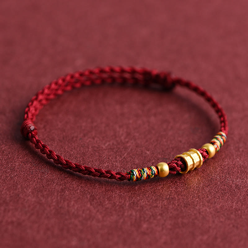 999 Gold Bucket Shape Braided Rope Bracelet for Luck