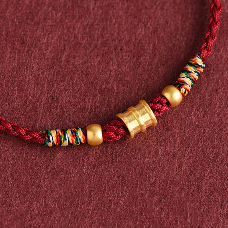 999 Gold Bucket Shape Braided Rope Bracelet for Luck