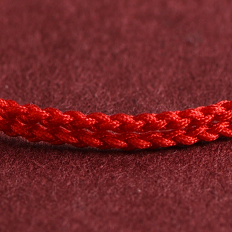 Handmade 999 Gold Mini Bead Red String Bracelet for Strength