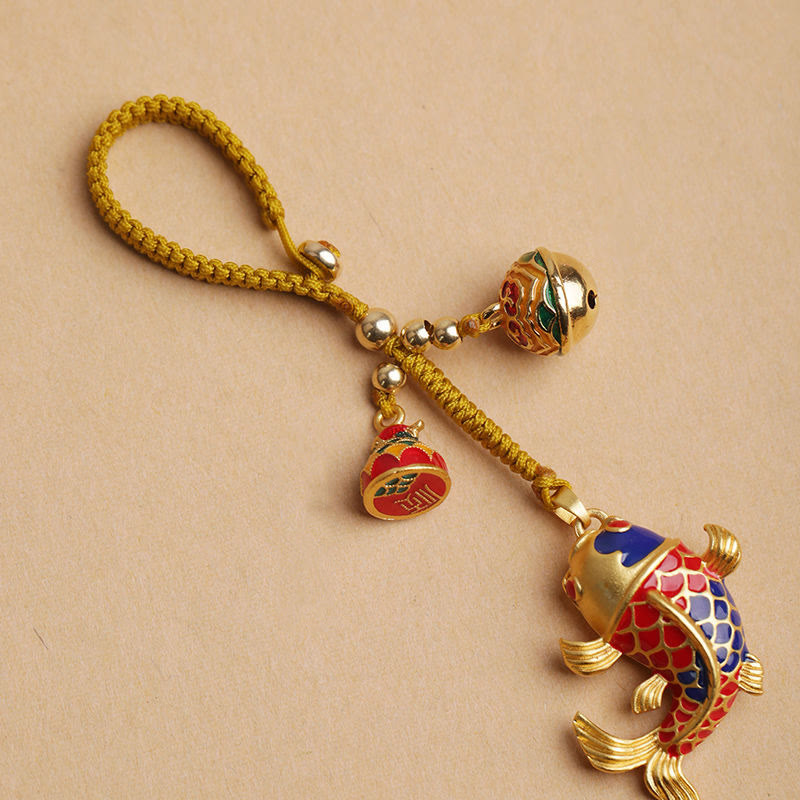 Koi Fish Hollow Bell Key Chain for Wealth & Prosperity