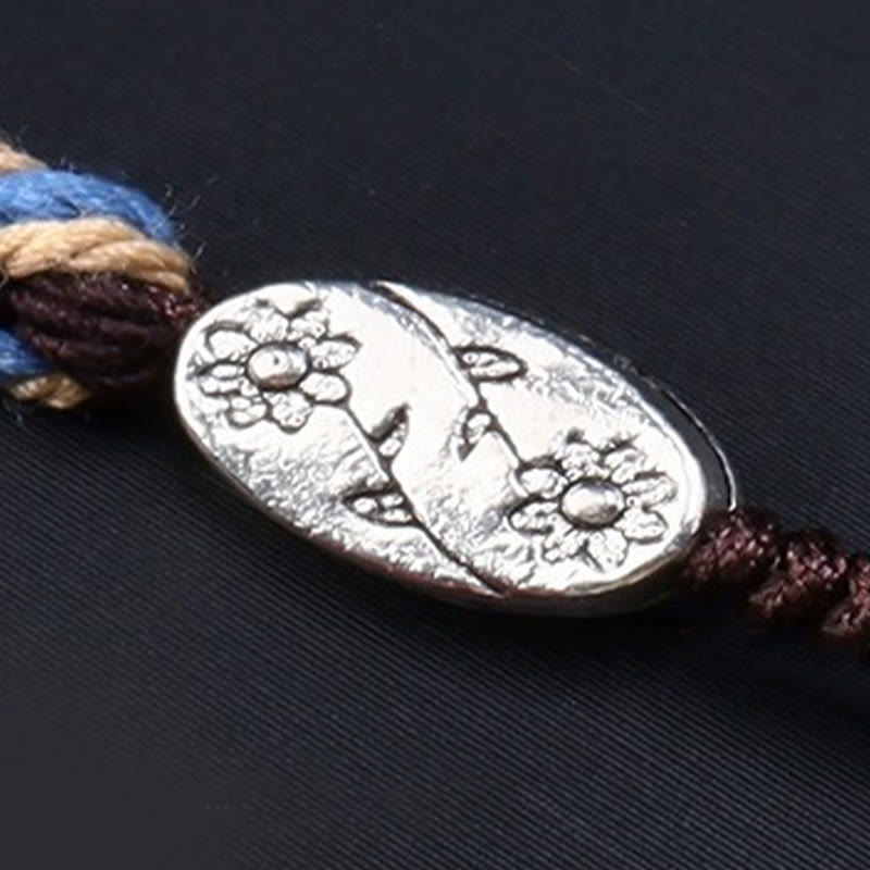 Nine-Eye Dzi Bead Protection Agate Necklace | Braided Rope