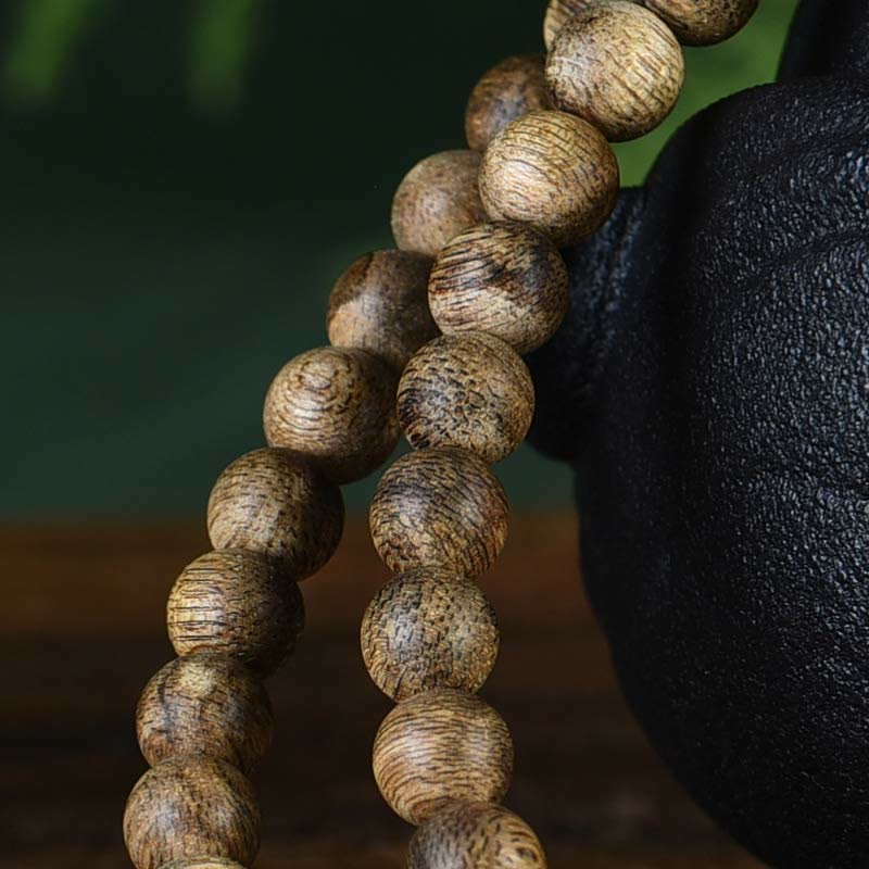 108 Bead Hoi An Agarwood Wood Mala Bracelet 7mm