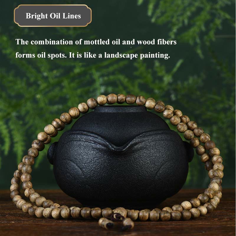 108 Bead Hoi An Agarwood Wood Mala Bracelet 7mm