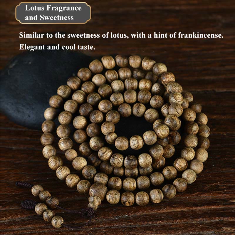 108 Bead Hoi An Agarwood Wood Mala Bracelet 7mm