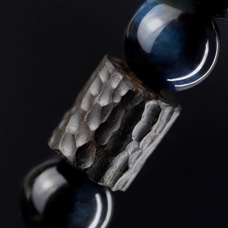 Blue Tiger Eye Ebony Wood Protection Bracelet 10mm