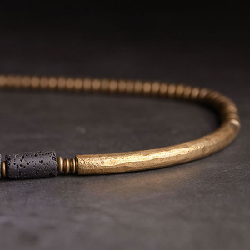 Multi-Layered Lava Rock & Copper Spiritual Wrap Bracelet