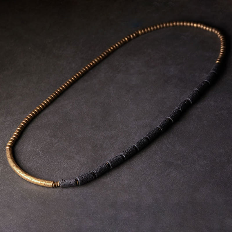 Multi-Layered Lava Rock & Copper Spiritual Wrap Bracelet