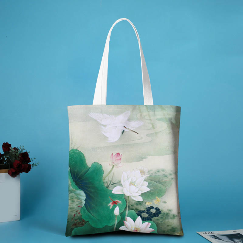 Canvas Yoga Bags | Lotus Shoulder Bag for Harmony & Nature