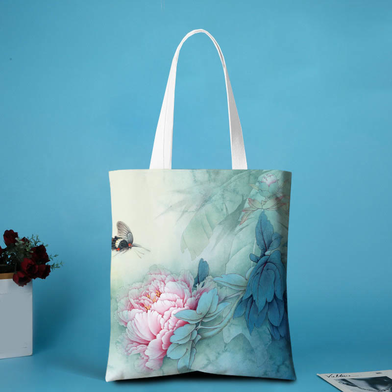 Yoga Canvas Shoulder Bag | Floral Eco Protection