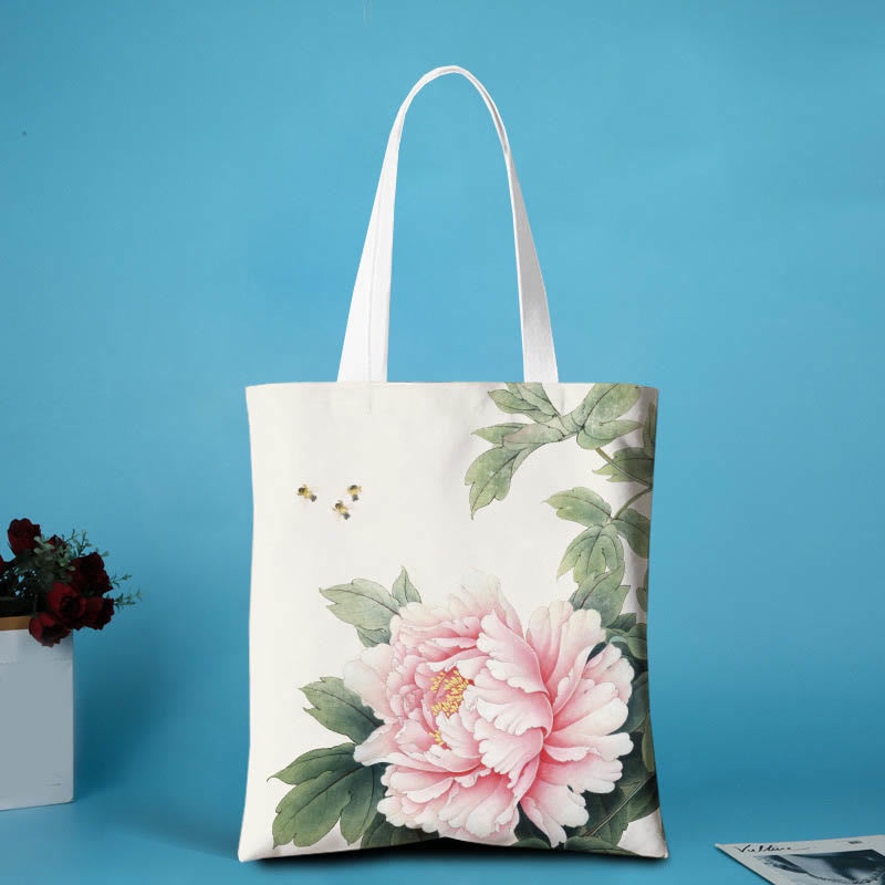 Yoga Canvas Shoulder Bag | Floral Eco Protection