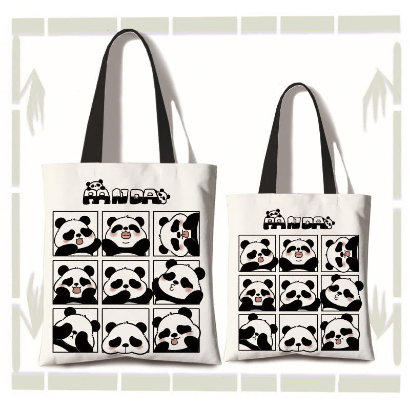 Large Capacity Handmade Canvas Panda Shoulder Bag for Yoga