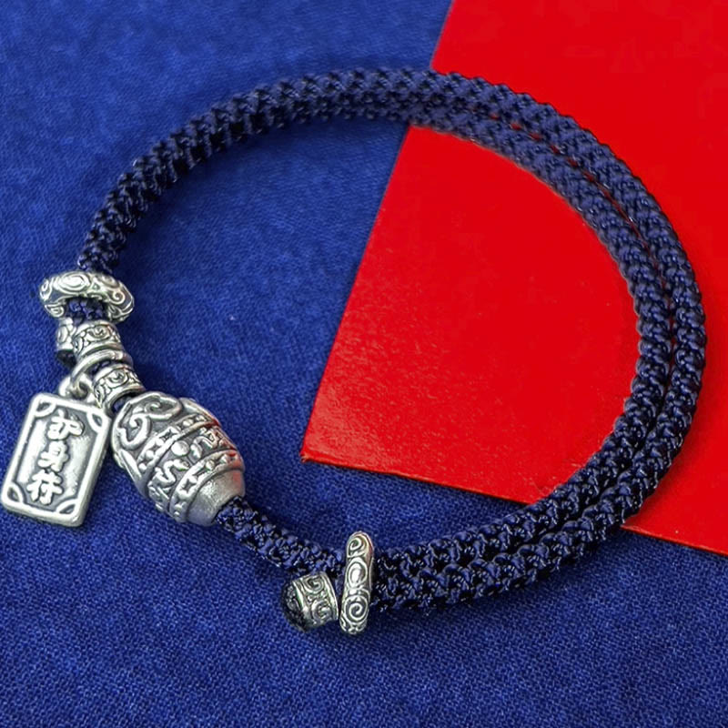 925 Sterling Silver Elephant Protection Amulet Bracelet
