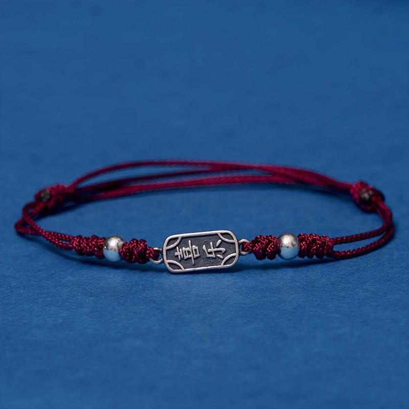 925 Sterling Silver Red String Bracelet for Peace & Joy