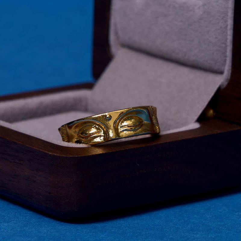Copper Buddha Ring Adjustable | Meditation & Serenity
