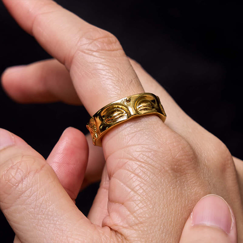 Copper Buddha Ring Adjustable | Meditation & Serenity