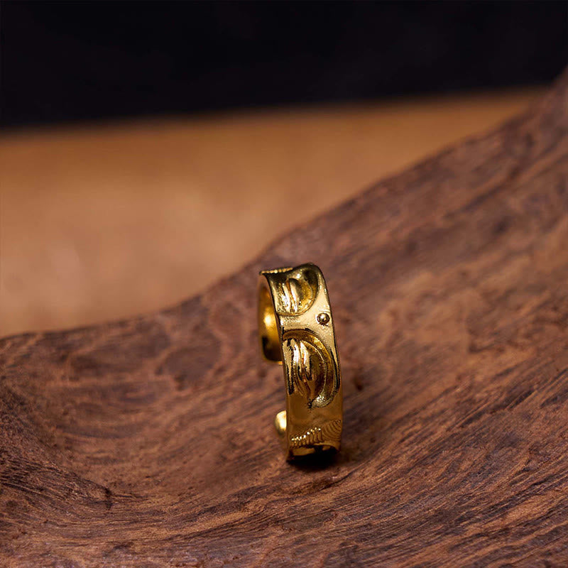 Copper Buddha Ring Adjustable | Meditation & Serenity