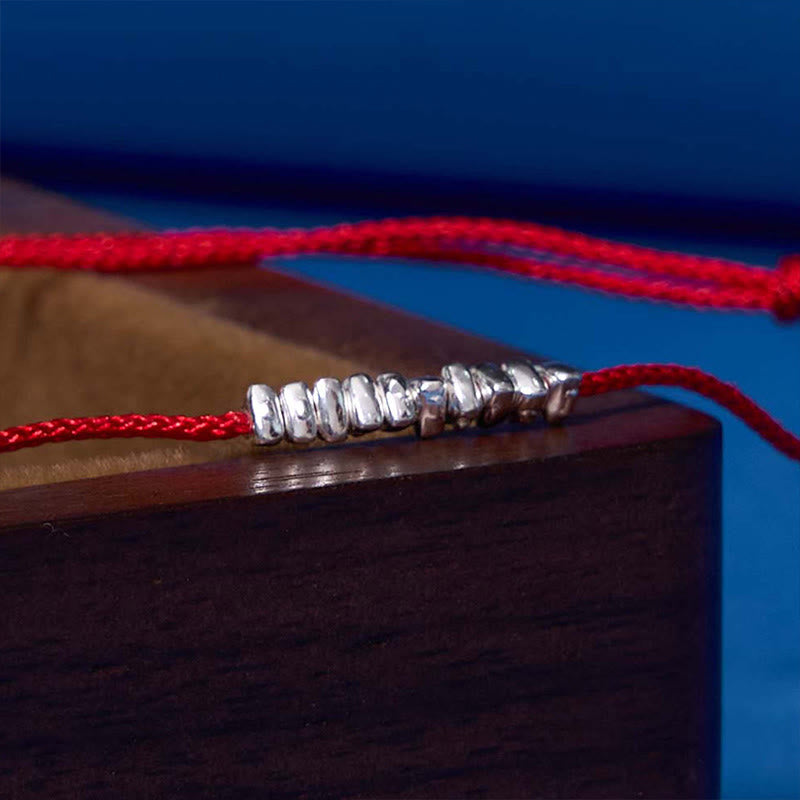 Sterling Silver Red String Bracelet Ultra-Thin Rope Protection