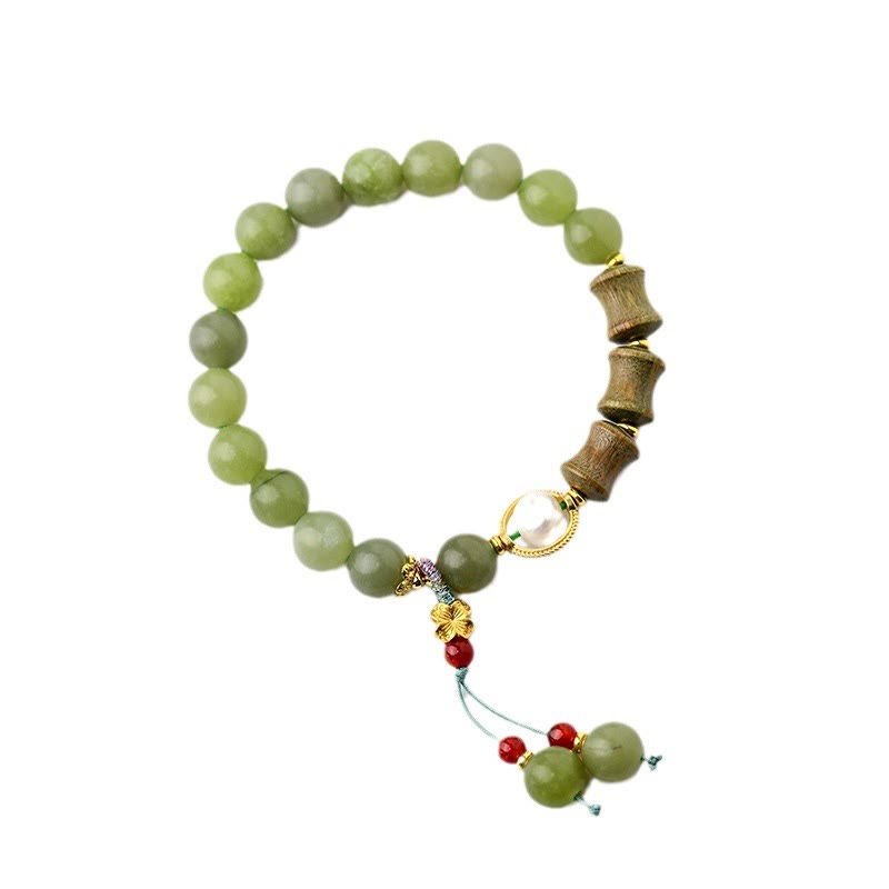 8mm Jade Sandalwood Prosperity Bracelet for Balance & Luck