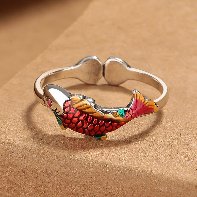 Adjustable Copper Koi Fish Ring for Wealth & Prosperity