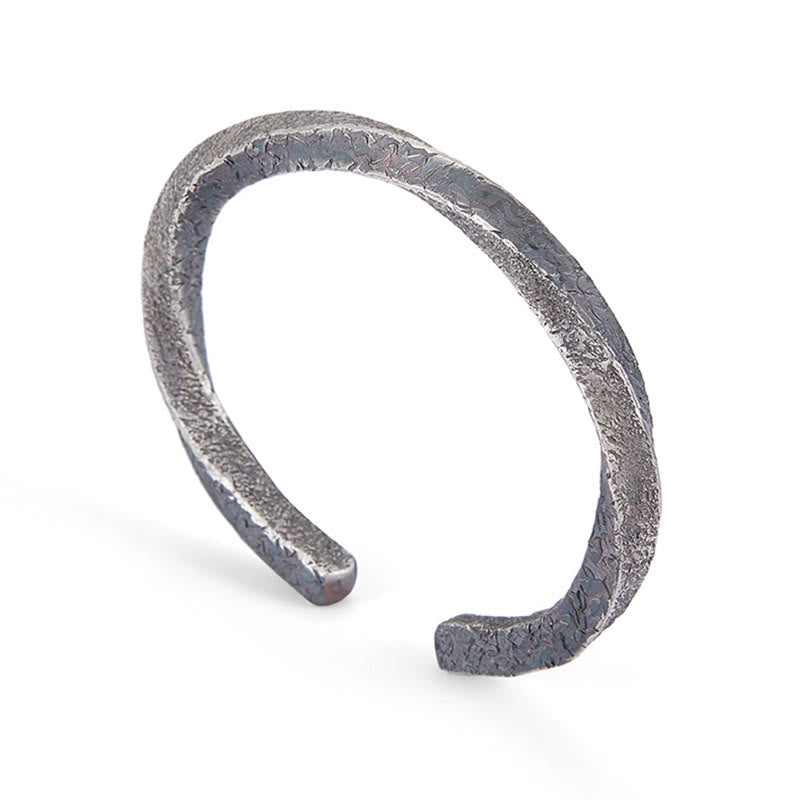 Sterling Silver Möbius Loop Spiritual Cuff Bracelet 18cm