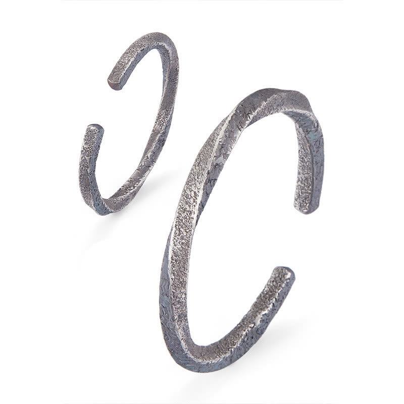 Sterling Silver Möbius Loop Spiritual Cuff Bracelet 18cm