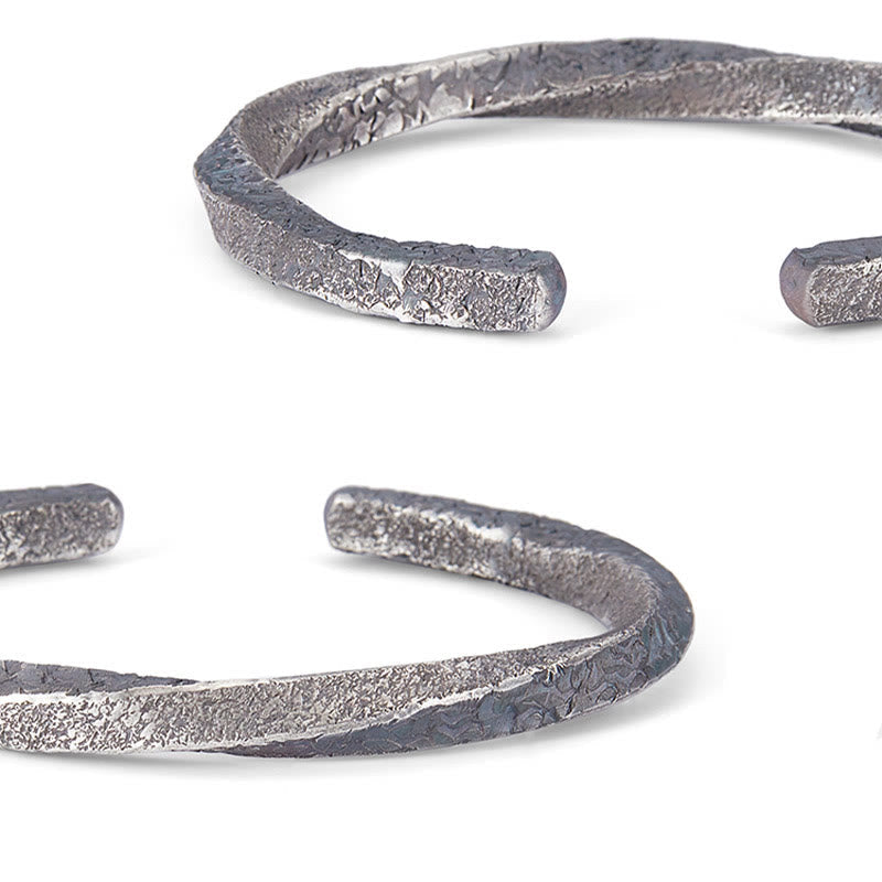 Sterling Silver Möbius Loop Spiritual Cuff Bracelet 18cm