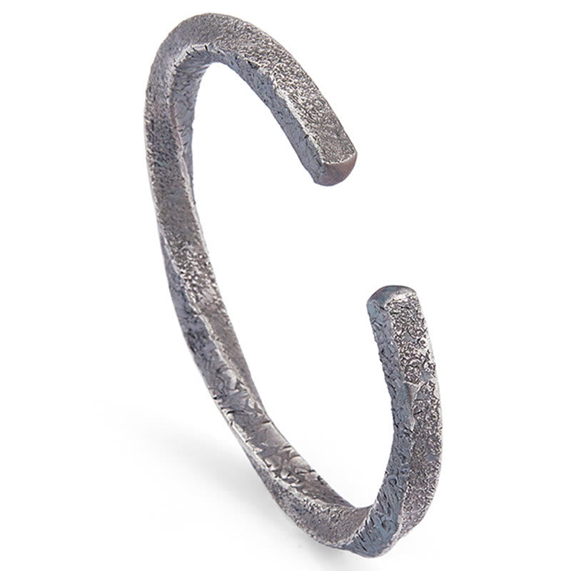 Sterling Silver Möbius Loop Spiritual Cuff Bracelet 18cm