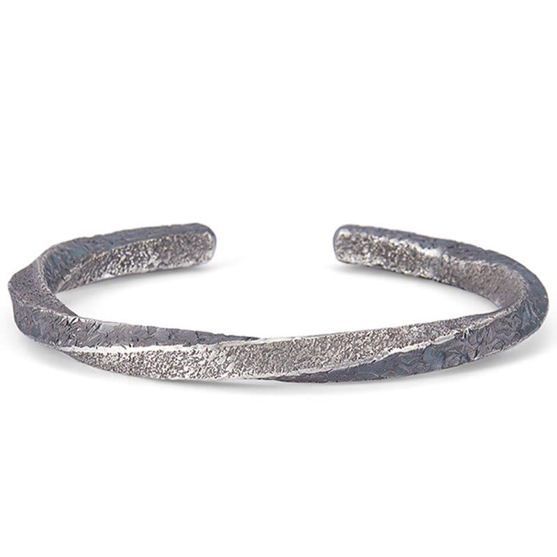Sterling Silver Möbius Loop Spiritual Cuff Bracelet 18cm